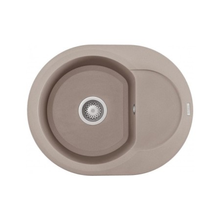 Chiuveta granit Elleci Easy Round 600, Tortora G43, 600 x 470 mm, cuva reversibila