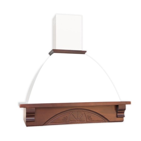 Hota rustica Matilda 60 cm, putere de absorbtie 500 mc/h, Ivory, rama lemn natur