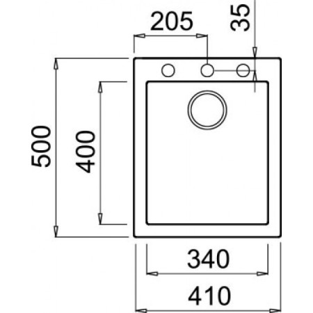 Chiuveta granit Elleci Quadra 100, Full Black G40, 410 x 500 mm