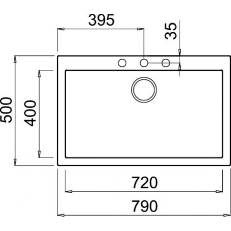 Chiuveta granit Elleci Quadra 130, Titanium M73, 790 x 500 mm