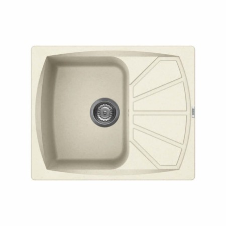 Chiuveta granit Elleci Living 125, Bianco Antico G62, 610 x 500 mm, cuva reversibila