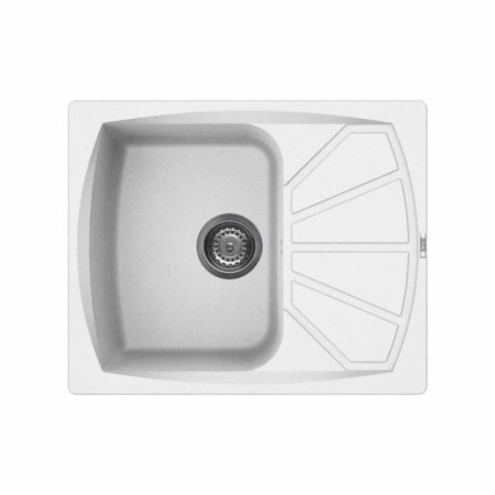 Chiuveta granit Elleci Living 125, Bianco Titano G68, 610 x 500 mm, cuva reversibila