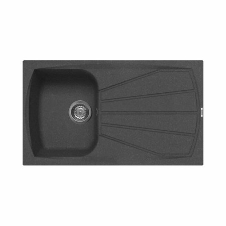 Chiuveta granit Elleci Living 400, Nero Pietra G54, 860 x 500 mm, cuva reversibila