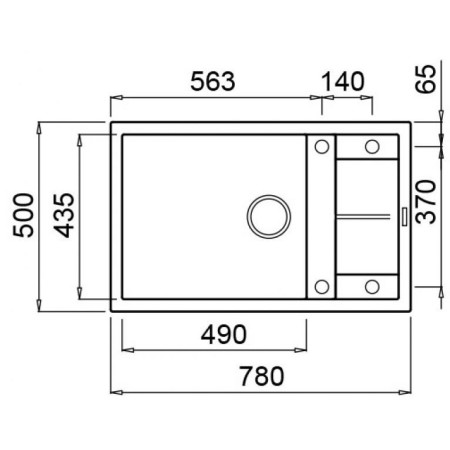 Chiuveta granit Elleci Unico 310, Aluminium M79, 780 x 500 mm, reversibila