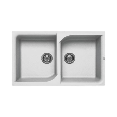 Chiuveta granit Elleci Ego 450, Bianco Titano G68, 860 x 500 mm, reversibila
