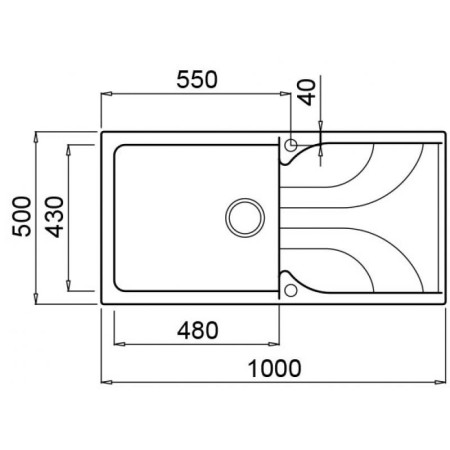 Chiuveta granit Elleci Ego 480, Antracite G59, 1000 x 500 mm, reversibila