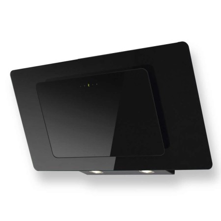 Hota de perete Ntair Variety Black 90 cm, putere de absorbtie 720 mc/h, Sticla neagra / Inox vopsit negru